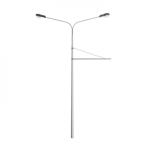 Опора контактной сети граненая фланцевая круглая ОКСГф-1500-10,0 220х465х10 мм