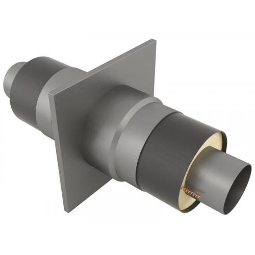 Опора неподвижная щитовая в оцинкованной ППУ изоляции для тепловых сетей Ст20 57х140х255х2000 мм ГОСТ 30732-2006 27,9 кг