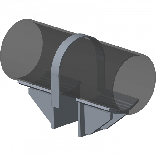 Опора неподвижная хомутовая с дополнительными упорами для тепловых сетей ТС-669.00.00 133х115х134 мм Серия 5.903-13 выпуск 7-95 4,2 кг