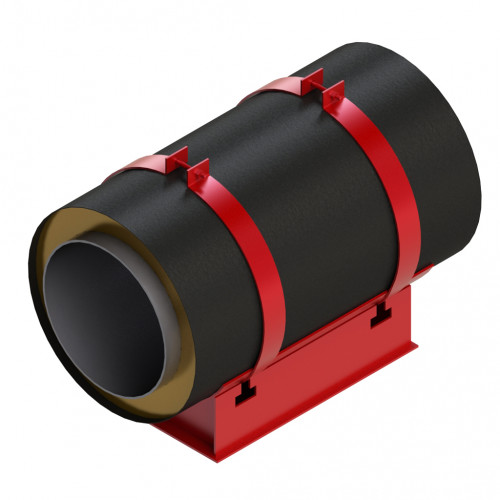 Опора скользящая хомутовая для труб в ППУ изоляции и оцинкованной оболочке 1020х1200х1400 мм ГОСТ 30732-2006